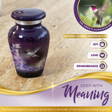 Sacred Purple Hummingbird Keepsake Urn